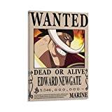 One Piece Wanted Posters Edward Newgate Poster Decorative Painting Canvas Wall Art Living Room Posters Bedroom Painting 08x12inch(20x30cm)