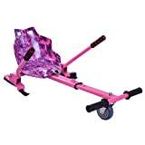 Hover Go Karts Cart,Go Kart Adjustable Hover Kart Seat whit 4pcs Straps,hoverboard go kartSuitable for 6.5'', 8'' And 10''Inches For Adults and Kids Chrimas Gift. (Starry Pink)
