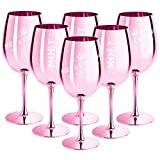 6 x Moet & Chandon Champagne Glass Rose (Limited Edition) Ibiza Imperial Glass Pink Champagne Glass Rose Glasses (Pack of 6)