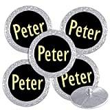Best Impressions Silver Coloured Golf Ball Markers with Names (Peter)