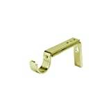 New Edge Blinds Metal Curtain Pole Bracket/Holders (28mm Adjustable Support, Bright Brass)