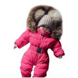 (Unisex Baby Hooded Jumpsuit For 0-24 Months Boys Girls Jumpsuit Romper With Fur Collar) Unisex Baby Hooded Jumpsuit For 0-24 Months Boys Girls Jumpsuit Romper With Fur Collar