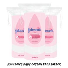 Johnson's baby cotton pads (50 pads in each pack)- pack of 3 uk stock