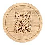 Mother of Rabbits Wooden Chopping Cheese Board Round 25cm