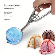 1pc Durable Stainless Steel Ice Cream Scoop - Perfect For Scooping Ice Cream, Fruit, And More - 3 Sizes Available - Large