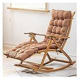 CMYKATB Reclining Patio Chairs Outdoor Adjustable Folding Reclin air w Armrests and Headrest and Foot Massage,Outdoor Rocking Chair Bamboo for Garden