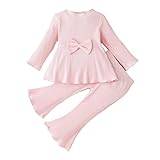 Xmiral Kids Toddler Baby Girls Autumn Winter Print Cotton Long Sleeve Ribbed Tshirt Tops Pants Sert Clothes 2t Girl Clothes (Red, 4-5 Years)