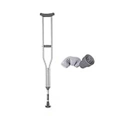 LINYUES Crutches for Adults Underarm Handicapped Crutches/canes For Disabled Persons Free Retractable Springs Adjustable Range 95-146 Cm - A Pair Great for Travel or Work