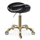 Saddle Stool Rolling Chair 45 Cm-55 Cm Adjustable Height, Professional Ergonomic Saddle Chair for Dental Clinic/Cosmetic Studio/Hair Salon (Color : Black)