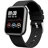 Q9 Smart Watch for Men & Women Latest Bluetooth 1.3" LED with Daily Activity Tracker, Heart Rate Sensor, BP Monitor, Sports Gym Watch for All Boys & Girls - Black