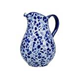 London Pottery C001006 Splash Milk Jug / Water Jug Pitcher, Stoneware, Blue / White, 1.1 Litres