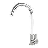 SOLVEX Single Handle Kitchen Taps Kitchen Sink Mixer Tap with Swivel Spout,Stainless Steel Kitchen Faucet Brushed Nickel,Modern Single Lever Kitchen Tap with Supply Hose,SP-10020