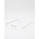 ASOS DESIGN 90's rimless fashion glasses with clear lens