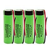 4pcs Li-ion Batteries 3.7V 3400Mah NCR B Rechargeable Li-ion Batteries With Two Wires For Mobile Power Flashlights
