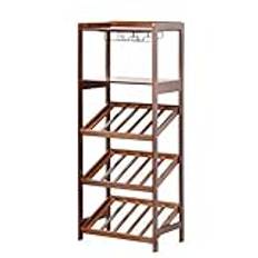 zxhrybh Modern Bamboo Bar Cabinet, Freestanding Floor Liquor Cabinet, 5-Tier Wine Cabinet, for Kitchen and Wine Cellar (Size : A)