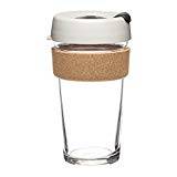 KeepCup Reusable Tempered Glass Coffee Cup | Travel Mug with Splash proof Lid, Brew Cork Band, Lightweight, BPA Free | Large | 16oz / 454ml | Filter