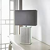 Square Glitter Mirror Table Lamp - Silver