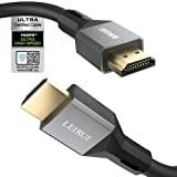 8K HDMI 2.1 Certified Cable, Ultra Flexible 48Gbps HDMI Cable with 8K@60Hz, 4K@120Hz 144Hz, HDR, G-SYNC, FreeSync, eARC, Dolby, HDCP 2.3 for PC, Xbox, Apple TV, Soundbar, Samsung, Sony, LG TV (3M)