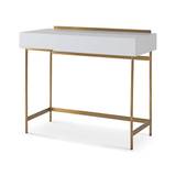 Alberto Dressing Table - Gillmore Space - White with Brass Accent