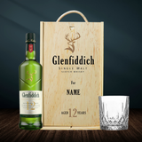 Personalised Glenfiddich 12 Year Old Single Malt Scotch Whisky Gift Set with Glass & Whisky Stones