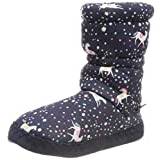 Joules Girl's Padabout Slipper, Blue Horse, X-Small Small UK