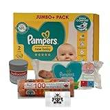 AETN Creations New Baby Jumbo Pampers Premium Bundle - Size 2 Diaper, Wipes, Sudocrem, Nappy Bags - Complete Baby Bliss & AETN Magnet