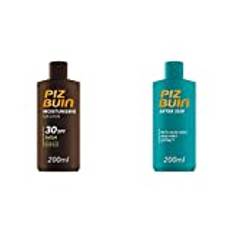 Piz Buin Moisturising Sun Lotion and Soothing & Cooling After Sun Lotion Bundle Set | SPF 30 | Helps Prevent Peeling