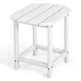 Weather-Resistant HDPE Adirondack Table Side Table-White