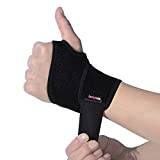 Jacsunco Elastic Wrist Bandages Fitness, Wrist Support for Sports and Everyday Use, Wrist Wrap for Men and Women, Suitable for Left or Right Hand (Black)