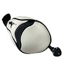 Gamola Golf Premium Universal Leatherette Black Driver Headcover with Sock (Suitable for Ping, TaylorMade, Titleist, Callaway) (White, Fairway Wood Cover)