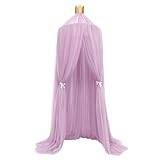 AUklOPVZZ Net Bed Canopy For Romantic And Bug-Free Bedroom Bed Tent Polyester Romantic Style Foldable Breathable, Purple Layer 7, 300
