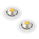 2 Pack of Fixed Fire Rated IP20 Recessed Downlight - White
