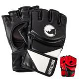 MAXSTRENGTH Rhino MMA Fighting Gloves Grappling - Black/White / M