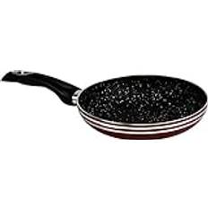 Non Stick Frying Pan Induction Pan with Heat Resistant Handle, Anti-Scratch, Granite, Egg Omelet Pan, Stone Cookware, Chef's Pan, Cooking Pan for Electric, Gas and Induction Hob (24cm Black & Red)