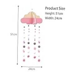 Ciieeo Kid Room Decor Tassel Garland Baby Shower Home Decoration Baby Nursery Ceiling Mobile Wall Hanging Decor Cloud Kids Room Decor Crib for Baby Wooden Raindrop Pink Ornament