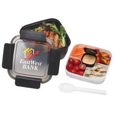 Black Locking Food Container with Compartments - Personalization Available