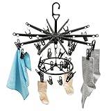 Hausfelder Foldable Clothes Dryer Set, Sock Hanger for Clothesline, Small Plastic Clothesline for Hanging with 1x 20 and 1 x 10 Clothespins