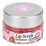 Lip Scrub,Strawberry Lip Exfoliator Natural Gentle Lip Care Products,Lip Scrub Cream for Dry and Cracked Lips Brightening Dark Lips
