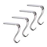 Lckiioy Christmas Stocking Holders Xmas Fireplace Hanger Hooks Holiday Mantel Garland Clips Metal Grips Set of 4 (Silver) Durable