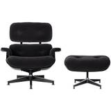 Herman Miller® Black Mohair Supreme Eames Lounge Chair & Ottoman - Ebony - UNI