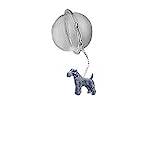 D21 Fox Terrier Dog English Pewter on a Tea Leaf Infuser Stainless Steel Sphere Strainer