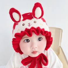 Warm baby hat windproof girl's ear protection cap baby knitted woolen hat