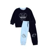 Kenzo Kids Navy Blue Two-Tone Animal Embroidered Tracksuit Size 12-18 Months