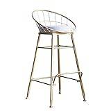 Furniture Pub Stool Bar Stools Dressing Table Stool Wrought Iron Bar Chair Restaurant High Stool for Residential and Commercial Kitchens Breakfast/Gold Star of Light
