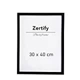 Zertify® Picture Frames 30 x 40 cm Black Wooden Frame with Scratch-Resistant Real Glass Pack of 6