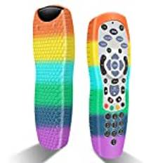 Cover for SKY+ HD Remote Control, Protective Silicone Case SKY Plus HD TV Remote Controller Sleeve Skin Holder Battery Back Protector Universal Replacement-Rainbow