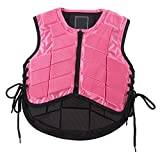 DEWIN Kids Equestrian Vest, Foam Padded Safety Horse Riding Protective Gear, Equestrian Body Protector, Pink(CL)