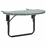 Tidyard Balcony Table, Outdoor Side Table Coffee Table, Worktop to Place Drink and Potted Plants, Foldable to Save Space, for Garden Balcony, Patio Grey 60x60x40 cm Poly Rattan Option1 Outdoor Tables