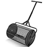 YHUEGH Hand Seeding Machine Compost Spreader, 24In Metal Mesh Spreader with Adjustable Long Handle, Peat Moss Spreader for Lawn and Garden, for Top Dressing Compost, Dirt, Mulch, Fertilizer, Soil