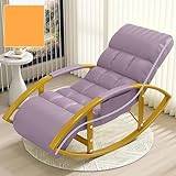 YXCUIDP Living Room Outdoor Rocking Chair,Oversized Patio Recliner Chair,Height-Adjustable Backrest with Footrest for Living Room Bedroom Balcony (Color : Purple, Size : Golden legs)
